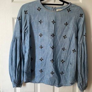 Gap Denim embellished blouse
